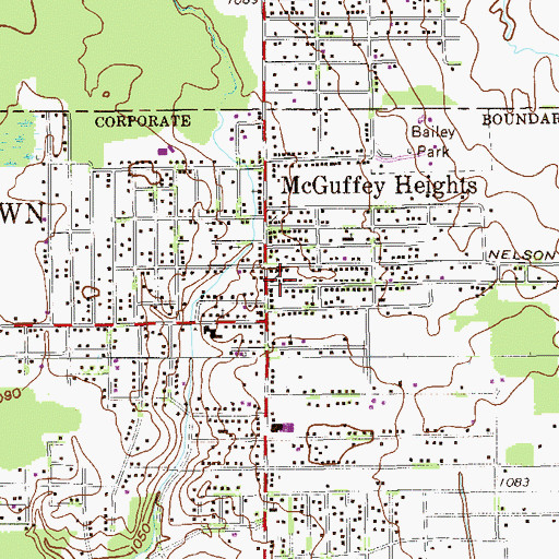 Topographic Map of Reeds Chapel African Methodist Episcopal Church, OH