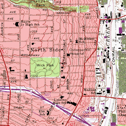 Topographic Map of Richard Brown Memorial, OH