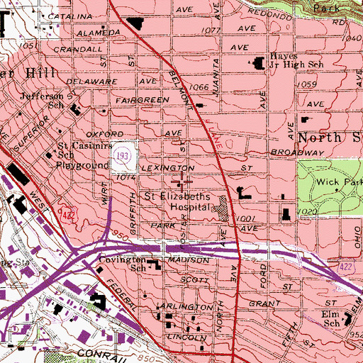Topographic Map of Saint Augustine Episcopal Church, OH