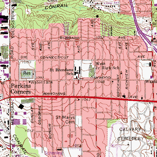 Topographic Map of Saint Brendan Catholic Church, OH