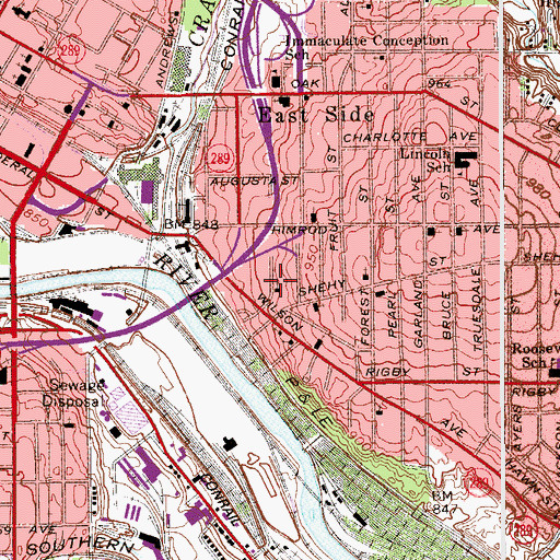 Topographic Map of Saint James Church of God in Christ, OH