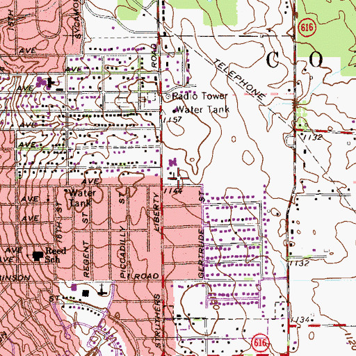 Topographic Map of Saint John the Baptist Orthodox Church, OH