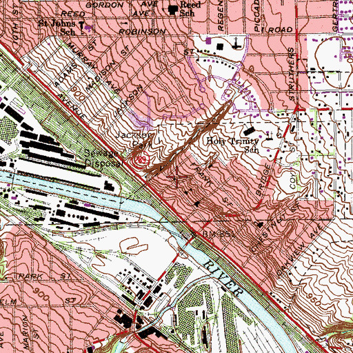 Topographic Map of Saint John African Methodist Episcopal Church, OH