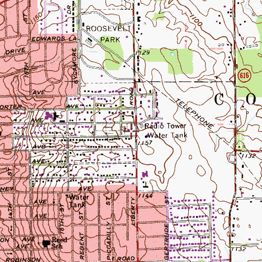 Topographic Map of Saint Johns Cemetery, OH