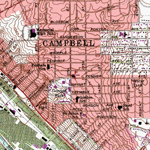 Topographic Map of Saint Lucy Roman Catholic Church, OH
