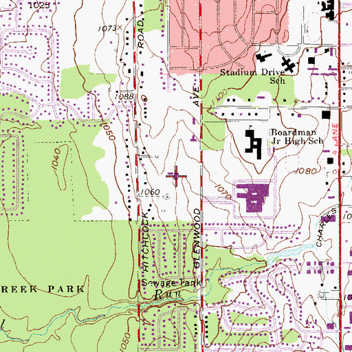 Topographic Map of Saint Marys Catholic Church, OH
