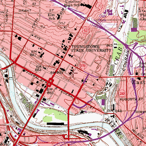 Topographic Map of Saint Nicholas Greek Orthodox Church, OH