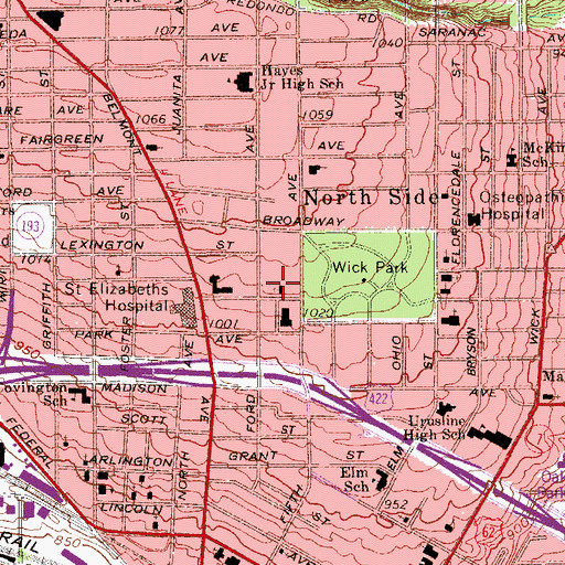 Topographic Map of Saint Pauls Evangelical Lutheran Church, OH