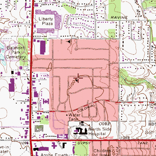 Topographic Map of Saint Roccos Episcopal Church, OH