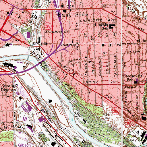 Topographic Map of Saint Stephen of Hungary Roman Catholic Church, OH