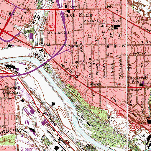 Topographic Map of Saint Stephen of Hungary School, OH
