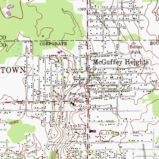 Topographic Map of Saint Thomas African Methodist Episcopal Zion Church, OH
