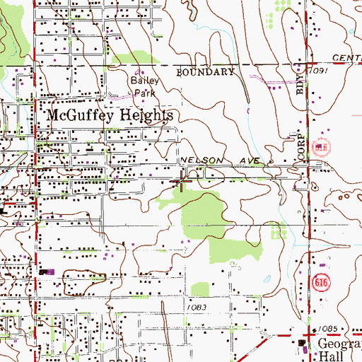 Topographic Map of Second Christian Church, OH