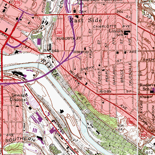 Topographic Map of Spanish Evangelical Church, OH