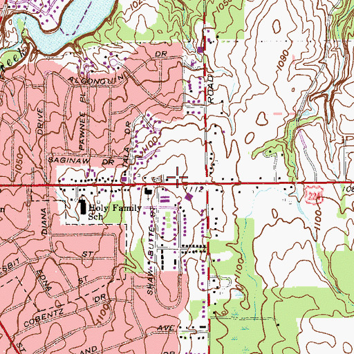 Topographic Map of Stewart Hill Plaza Shopping Center, OH