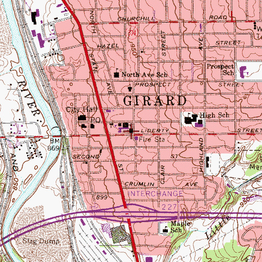 Topographic Map of Trinity Lutheran Church, OH