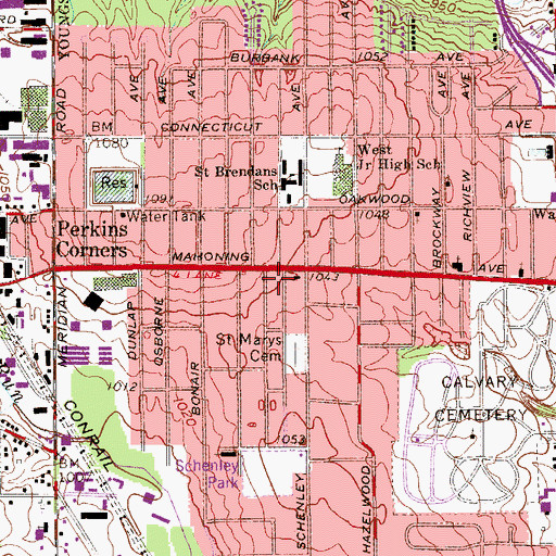Topographic Map of Westside Branch Library, OH