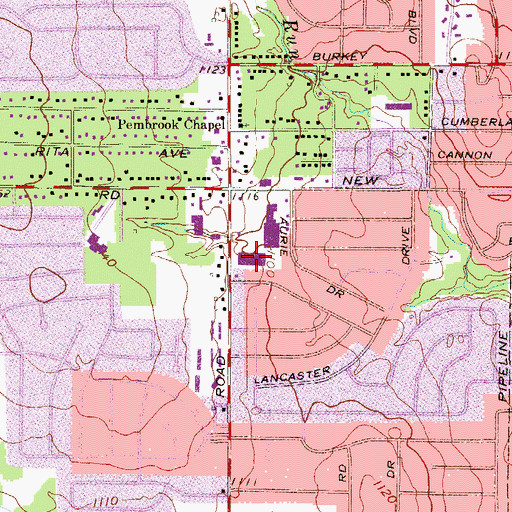 Topographic Map of Wedgewood Center Shopping Center, OH