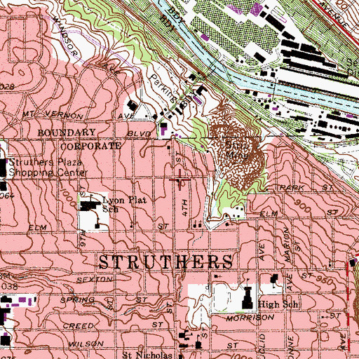 Topographic Map of White Memorial Wesleyan Methodist Church, OH