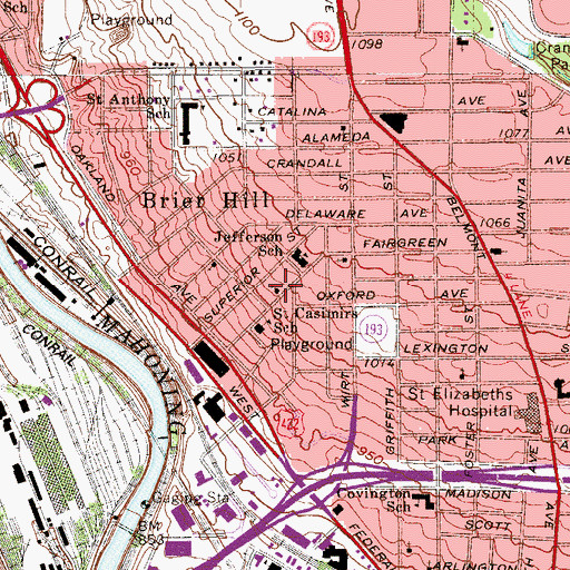 Topographic Map of Zion Hill Baptist Church, OH