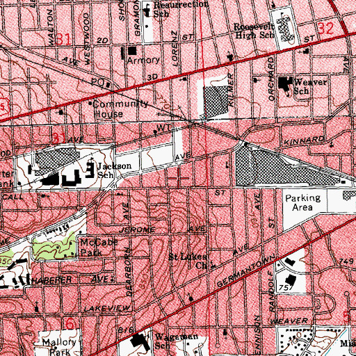 Topographic Map of Church of God and Saints of Christ, OH