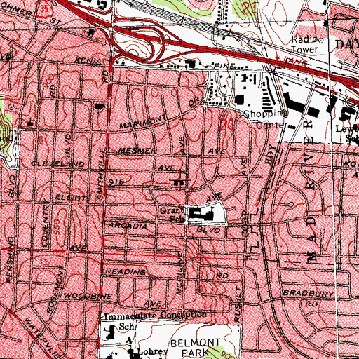 Topographic Map of Corinth Presbyterian Church, OH