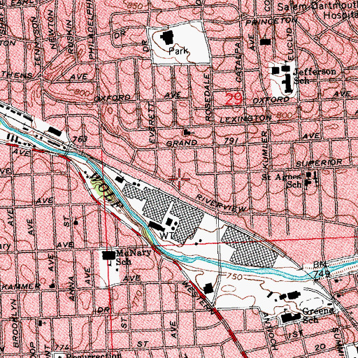 Topographic Map of Faith Deliverance Church of God in Christ, OH