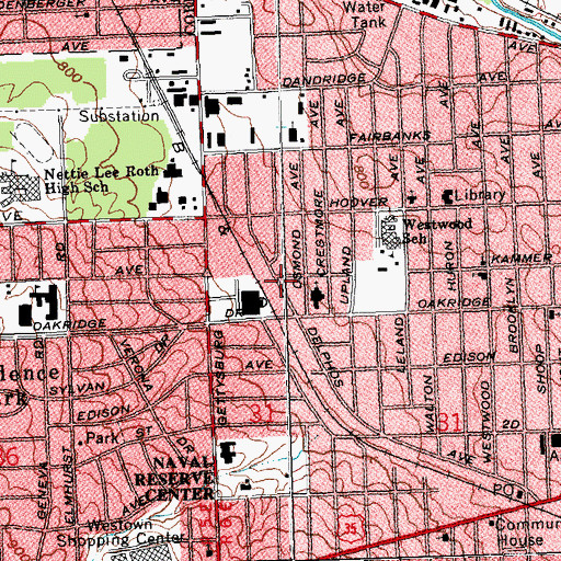 Topographic Map of First Genesis Baptist Church, OH