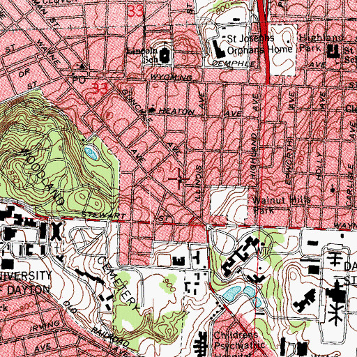 Topographic Map of First United Church of Christ, OH