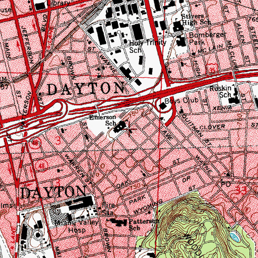 Topographic Map of Hope Lutheran Church, OH