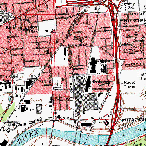 Topographic Map of House of God Holy Church, OH