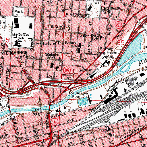 Topographic Map of Light Street Apostolic Church, OH