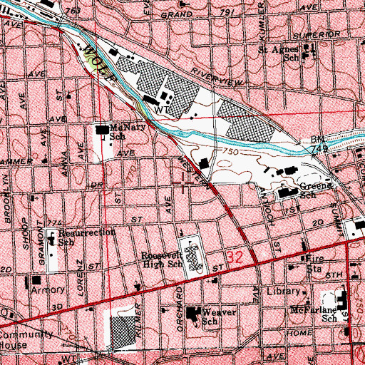 Topographic Map of Lighthouse of God Church, OH