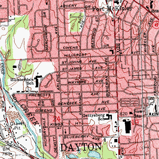 Topographic Map of Love Chapel Church of God in Christ, OH