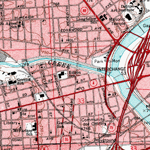 Topographic Map of New Holy Church of Christ, OH