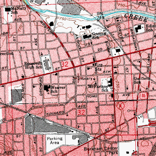 Topographic Map of New Philadelphia Baptist Church, OH