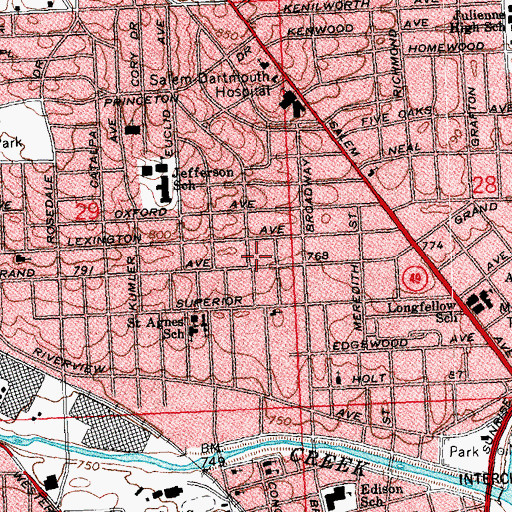 Topographic Map of Pentecoastal Mission Church of God, OH