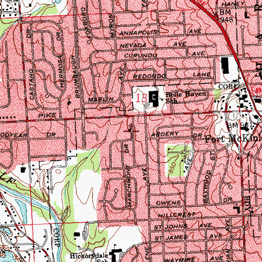 Topographic Map of Saint Timothy Missionary Baptist Church, OH
