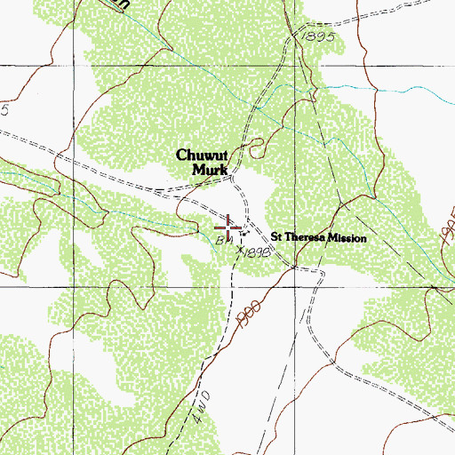 Topographic Map of Saint Theresa Mission, AZ
