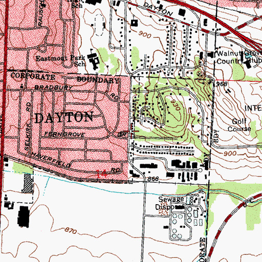 Topographic Map of Spaulding Road Church of God, OH