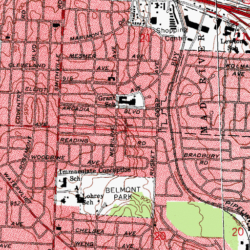 Topographic Map of Bible Baptist Church, OH