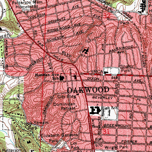 Topographic Map of Saint Pauls Episcopal Church, OH