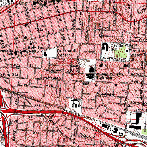 Topographic Map of Pentecostal Church of God, OH