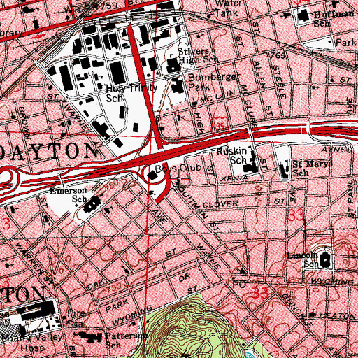 Topographic Map of Otterbein United Methodist Church, OH