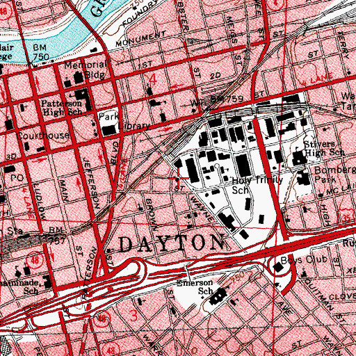 Topographic Map of Saint Paul Lutheran Church, OH
