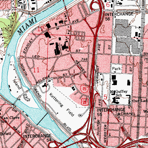 Topographic Map of Christ Our Redeemer African Methodist Episcopal Church, OH