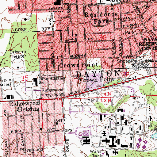 Topographic Map of Aldergate Missionary Baptist Church, OH