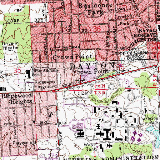 Topographic Map of Prayer Garden Church of God in Christ, OH