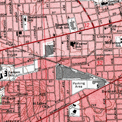 Topographic Map of Mount Carmel United Holy Church, OH