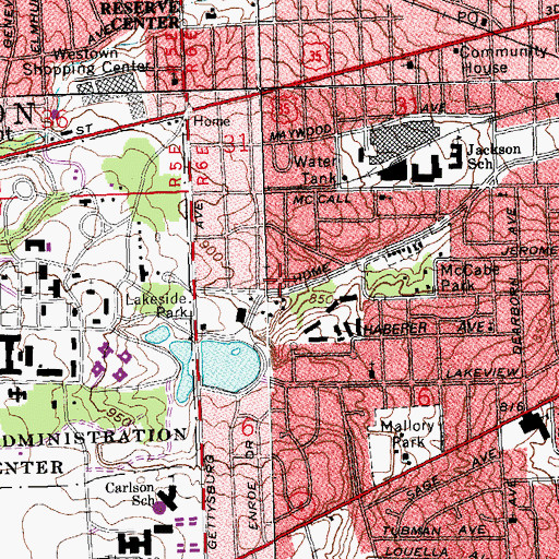 Topographic Map of Gods Lighthouse Community Church, OH